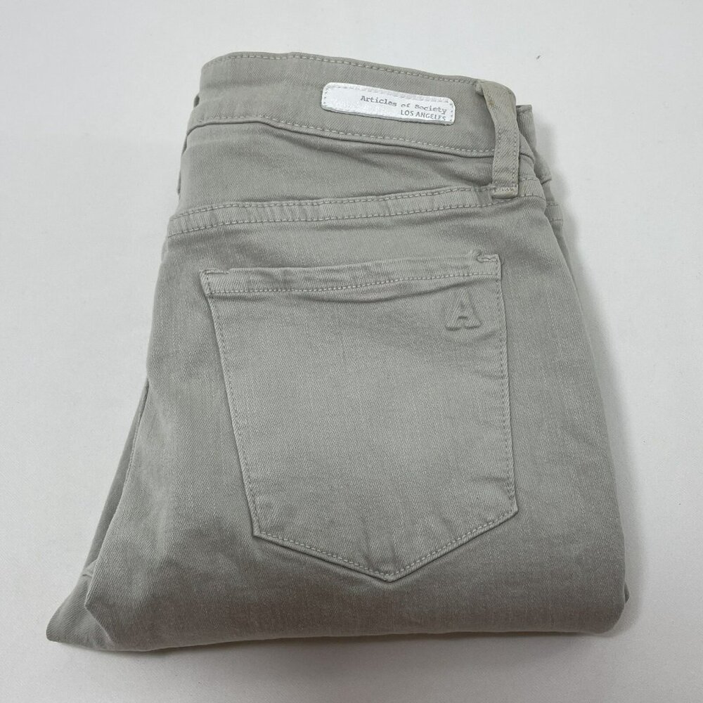 Articles Of Society Karen Skinny Coast Crop Jeans Pants Women Size 26 Moto Biker